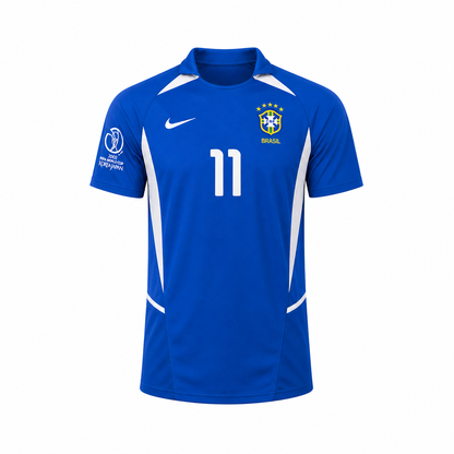 Retro Kit Brazil 2002 World Cup Away Blue Retro Football Shirt